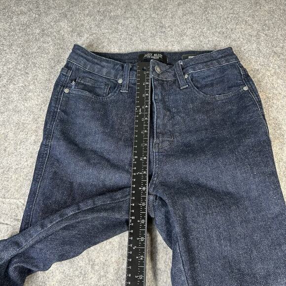 Judy Blue Jeans Womens 5/27 Skinny Fit Dark Wash Denim Stretch Raw Hem - Picture 3 of 10